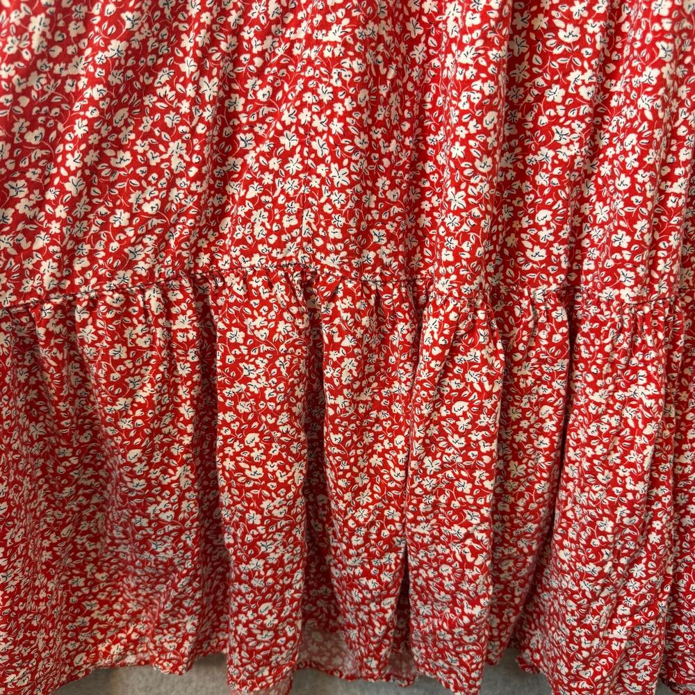 Torrid Maxi Skirt Women’s Size 3X Red Ditsy Floral Full Boho Pull On Feminine - Picture 7 of 11